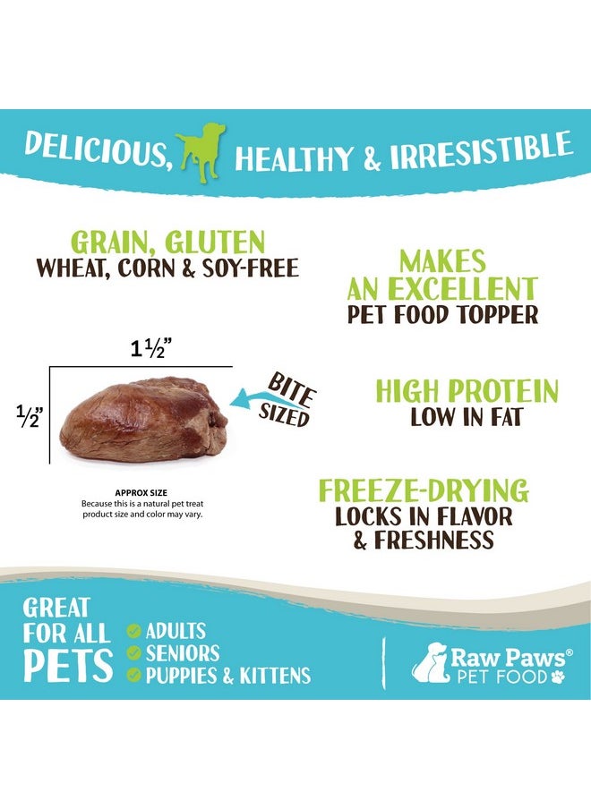 Raw Paws - Freeze Dried Chicken Hearts For Dogs, 4Oz, Whole  Made In Usa  Freeze Dried Hearts For Dogs  Single Ingredient Freeze Dried Chicken Dog Treats  Freeze Dried Chicken For Dogs - Image 1