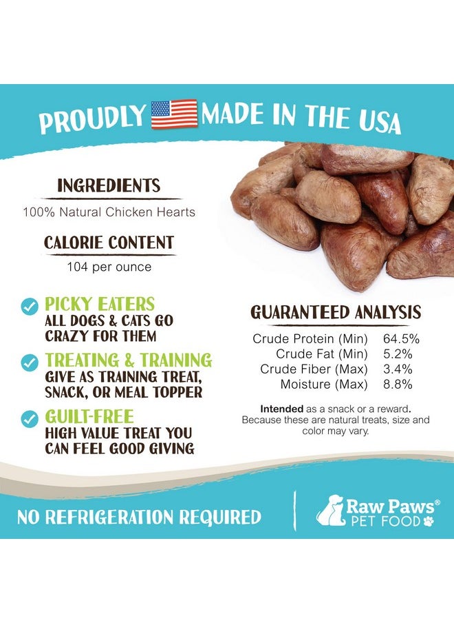 Raw Paws - Freeze Dried Chicken Hearts For Dogs, 4Oz, Whole  Made In Usa  Freeze Dried Hearts For Dogs  Single Ingredient Freeze Dried Chicken Dog Treats  Freeze Dried Chicken For Dogs - Image 1