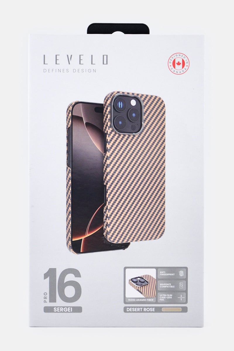 LEVELO iPhone 16 Pro Sergei Armaid Fiber Protective Case, Multicolor - Image 2