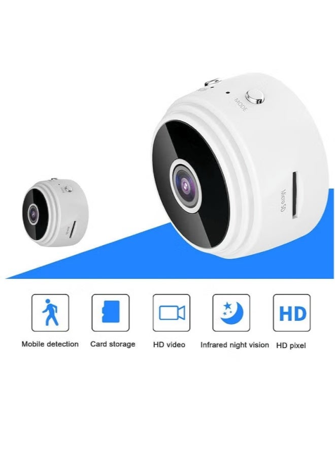 AROAQ Mini Security Camera – 1080P HD Wireless Indoor Camera, Motion Detection, Night Vision, Wide-Angle Lens, Portable Home & Office Surveillance , White - Image 3