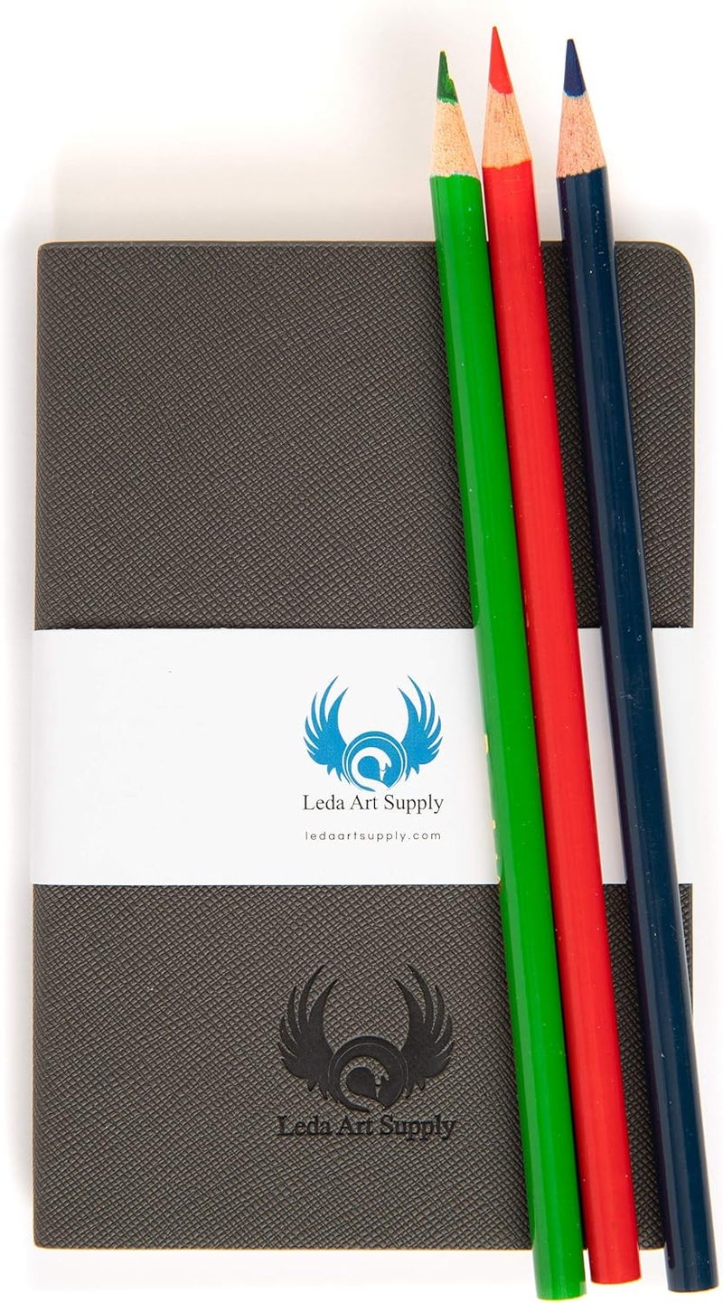 Leda Art Supply دفتر رسم جيب - ورق رسم سميك لأقلام التحديد والألوان المائية والأقلام الرصاص والوسائط المختلطة - 160 صفحة فارغة - حجم صغير، مثالي للفنانين - دفتر رسم، 3.5 × 5.5 مجلة فنية - Image 4