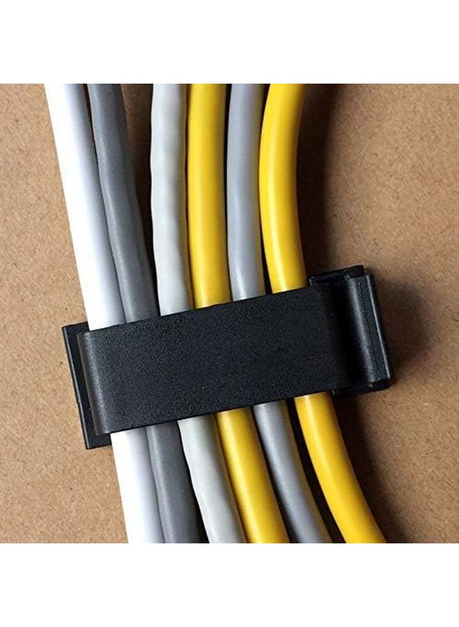 erorex 50Pcs Self Adhesive Cable Management Clips Cable Organizers Wire Clips Cord Holder For Tv Pc Ethernet Cable Under Desk Home Office Black - Image 2