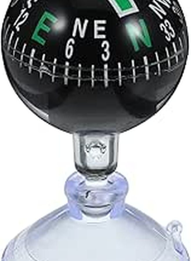Mini 38mm Car Compass Ball With Suction Cup Mount For Vehicle Navigation Outdoor Driving - Image 1