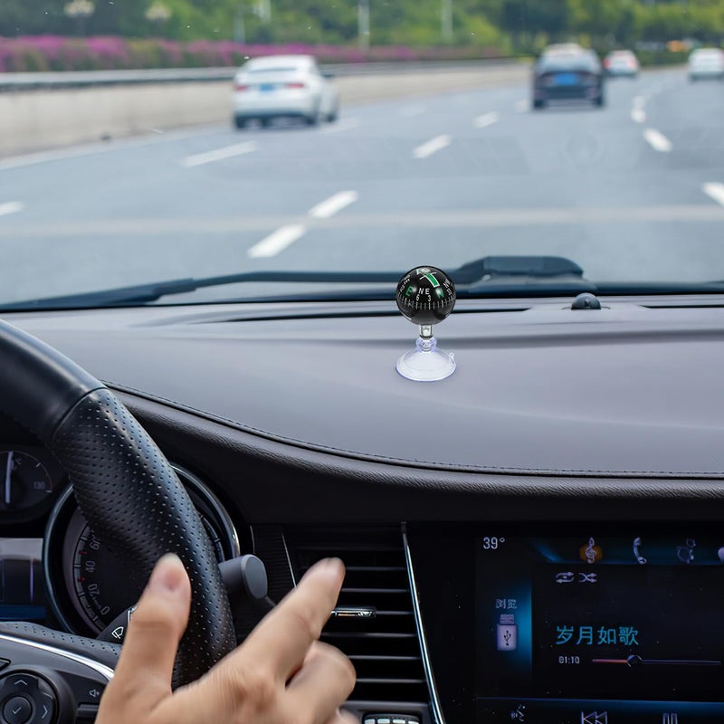 Mini 38mm Car Compass Ball With Suction Cup Mount For Vehicle Navigation Outdoor Driving - Image 5