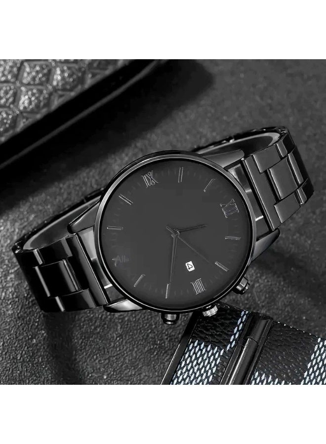 GELESE New simple versatile men's quartz watch trendy Roman numerals fashion iron belt watch - Image 3