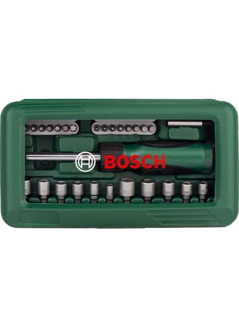 BOSCH 46 Piece Screwdriver Socket Set 2607017377  - Image 1