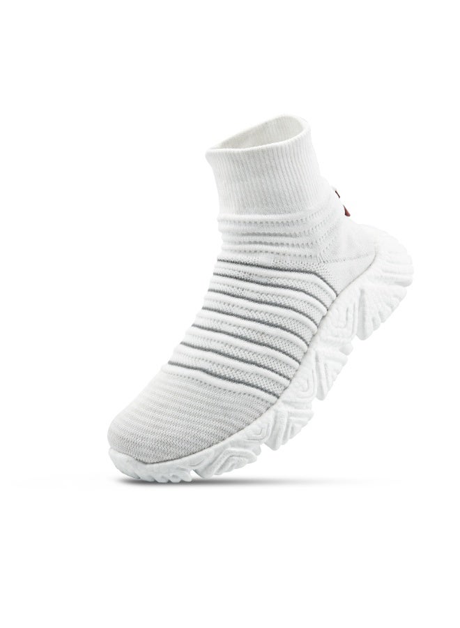 PUCA High Ankle Slip-On Light weight with E-TPU Sole Knitted Socks Upper Tundra White - Image 1