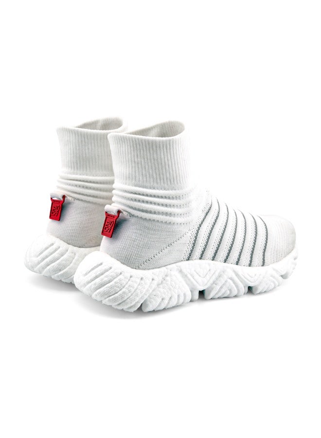 PUCA High Ankle Slip-On Light weight with E-TPU Sole Knitted Socks Upper Tundra White - Image 3