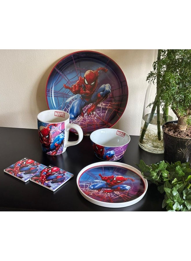 EGAN Marvel Coaster Set – Glazed Ceramic Drink Coasters Featuring Spider-Man & Avengers – Home Decor for Marvel Fans– Heat Resistant & Stylish – Handwash Only (2pcs SPIDERMAN) - Image 3