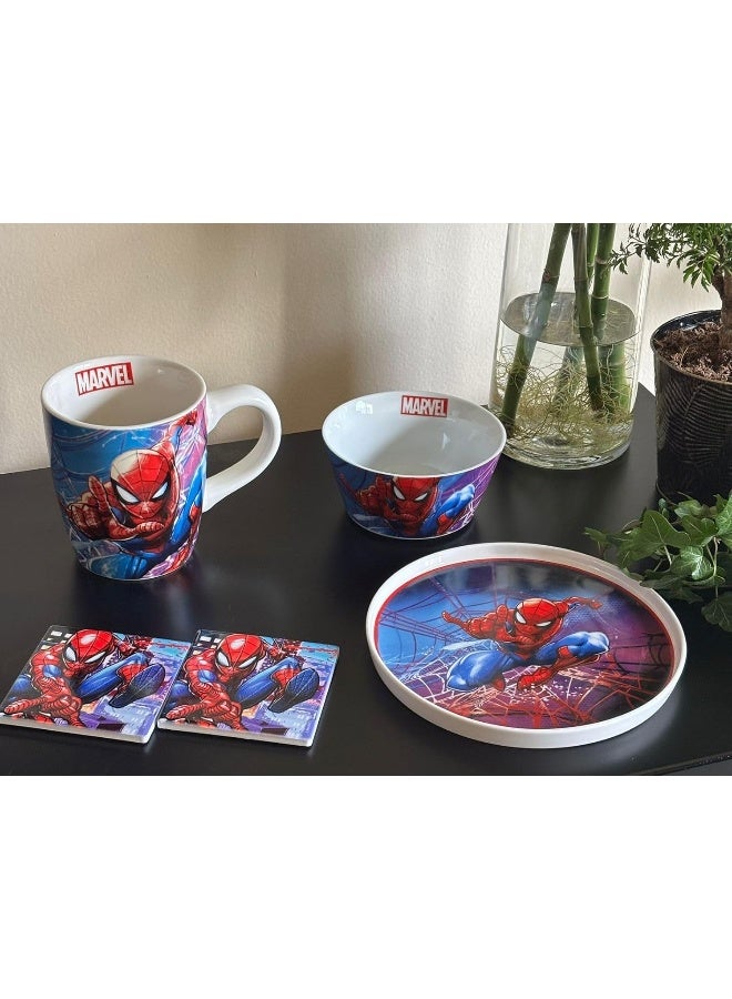 EGAN Marvel Coaster Set – Glazed Ceramic Drink Coasters Featuring Spider-Man & Avengers – Home Decor for Marvel Fans– Heat Resistant & Stylish – Handwash Only (2pcs SPIDERMAN) - Image 2