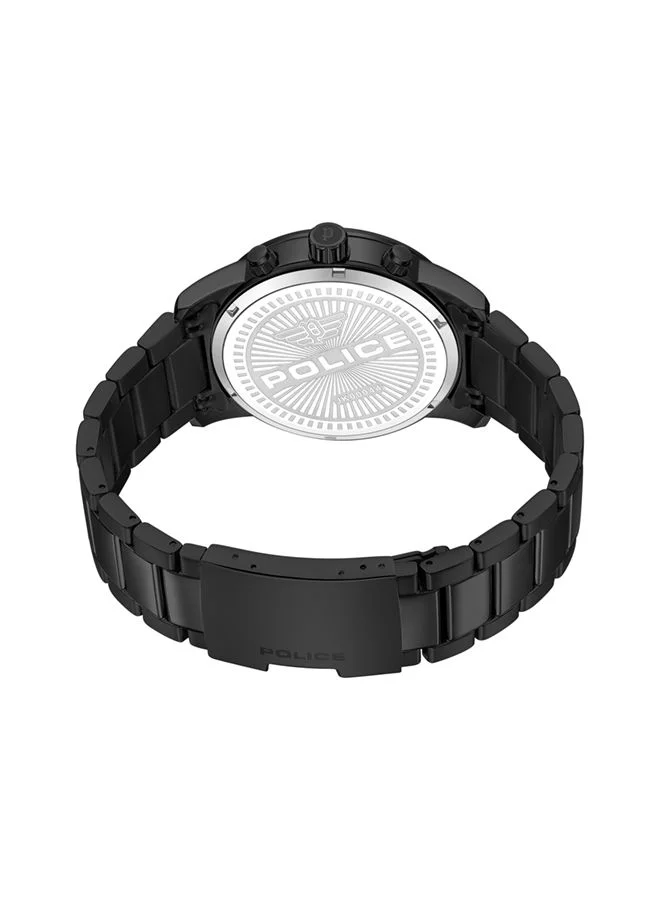 POLICE Avondale 46mm Men's Multifunction Watch with Black Stainless Steel Bracelet
