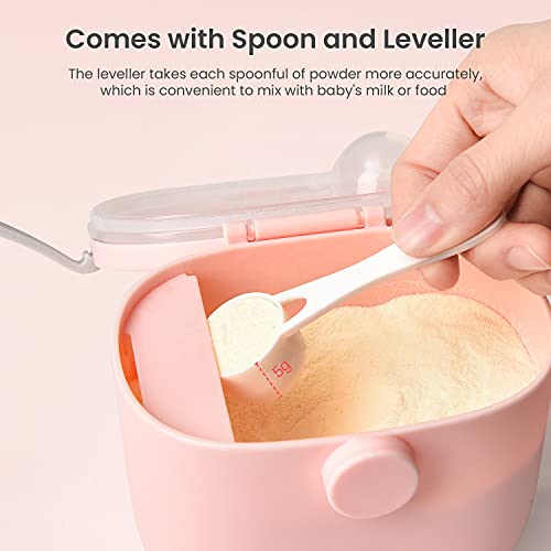 R for Rabbit Silicone First Feed Meal Box for Baby, Kids Multi-Functional Milk Powder Container Box 210G (Pink) - Image 5