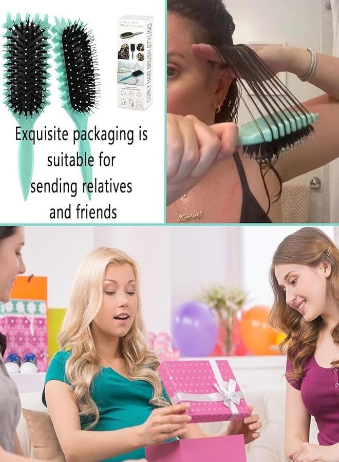 Nisixdec Curly Hair Comb, Curl Defining Brush, Bristle Hair Styling Brush, Detangler For Women, Shaping & Defining Curls - Image 3