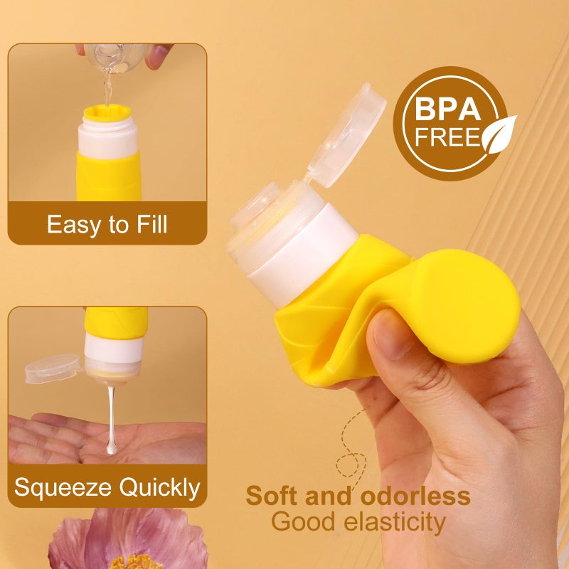 FADVAN Travel Bottles for Toiletries, 3.3oz Tsa Approved Travel Size Containers, BPA Free Leak Proof Toiletry Bottles, Refillable Easy to Squeeze and Clean (Macaron) - Image 4