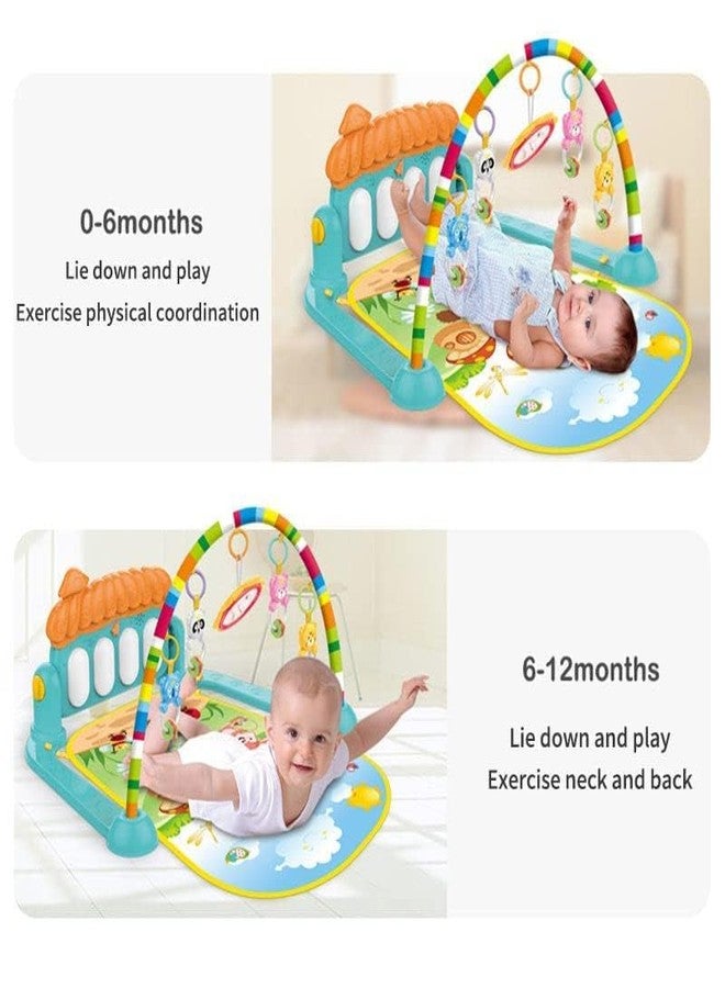 BELLABOTA 3 in 1 Play Piano Gym Mat Rack Music Fitness Rack Rattle Toy Play Crawling Mat Gym Piano Toy (Multicolor) - Image 3
