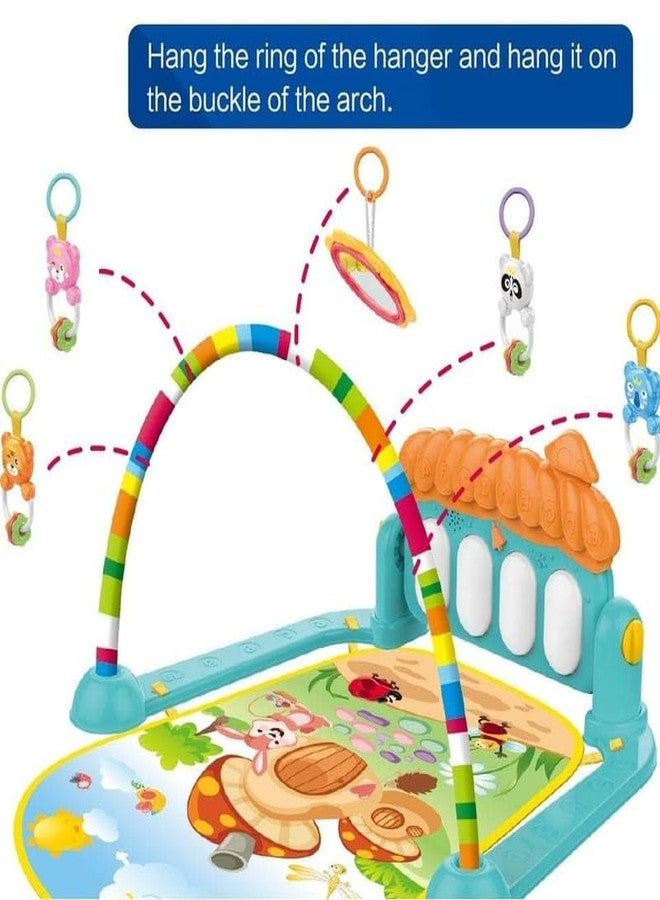 BELLABOTA 3 in 1 Play Piano Gym Mat Rack Music Fitness Rack Rattle Toy Play Crawling Mat Gym Piano Toy (Multicolor) - Image 2