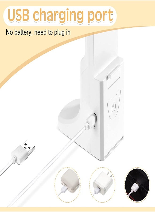 Generic LED Double Head Desk Lamp, Portable Small Desk Lamp with Large Lighting Range, USB Eye-Care Small Desk Lamp, with 3 Lighting Modes, for Kids Reading, Studying, Home, Office, Dormitory (White)  - Image 3