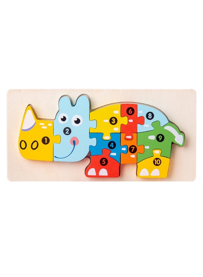 Fun Wooden Early Education 3D Puzzle Blocks for Toddlers - Animal, Car, and More Shapes - Image 1