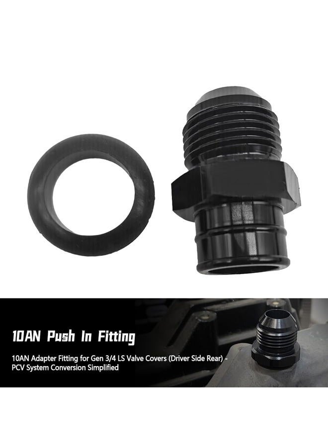 GOLACOD 10AN Push-In Fitting Adapter for GM LS Engines Valve Cover Grommet 34-010LS - Aluminum AN10 Connector Replacement - Image 2