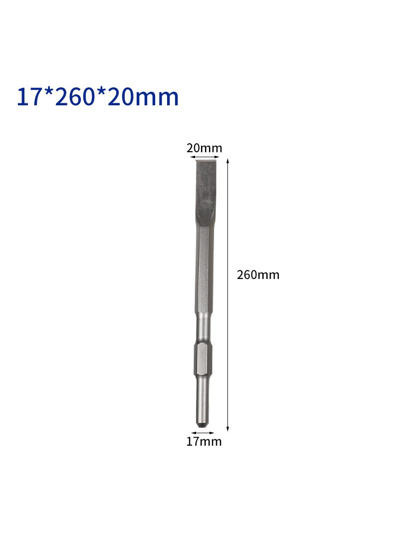 Generic - Hex Handle Electric Drill Sharp Flat Wide Groove Concrete Wall Brick Surface Mixed Concrete Shovel 17X260X20 flat - Image 1
