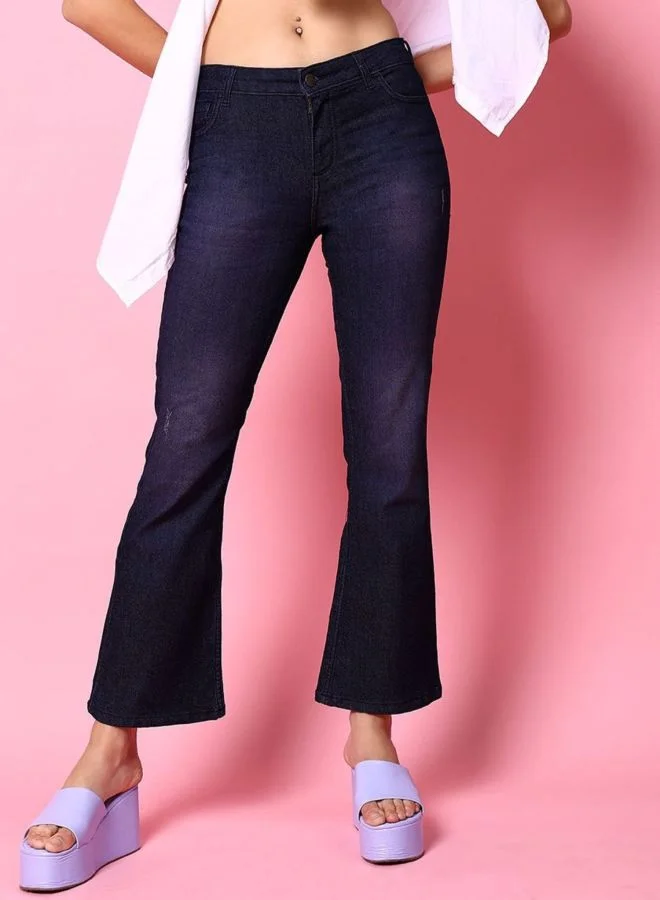 مرفوعة Women Bootcut Solid High Rise Jeans
