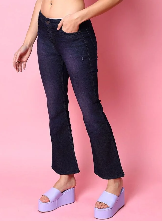 مرفوعة Women Bootcut Solid High Rise Jeans