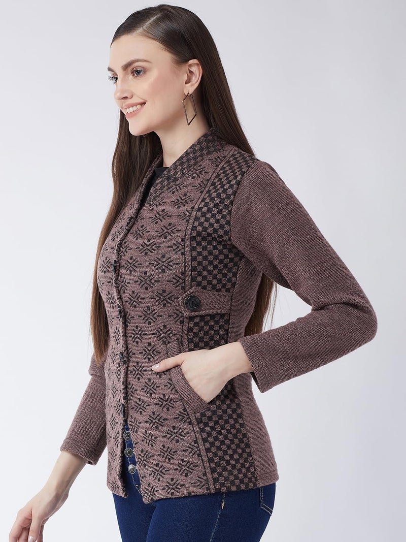 Pivl Women's Long Winter Acrylic Blend Sweater_Pink_L - Image 4