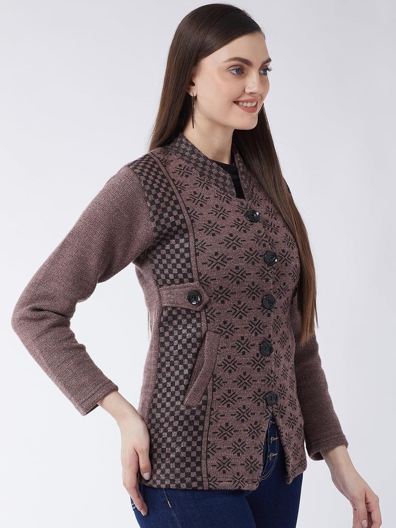 Pivl Women's Long Winter Acrylic Blend Sweater_Pink_L - Image 5