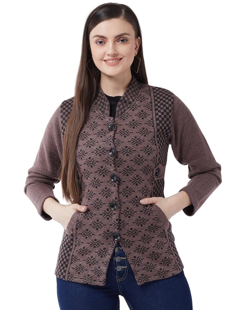 Pivl Women's Long Winter Acrylic Blend Sweater_Pink_L - Image 2
