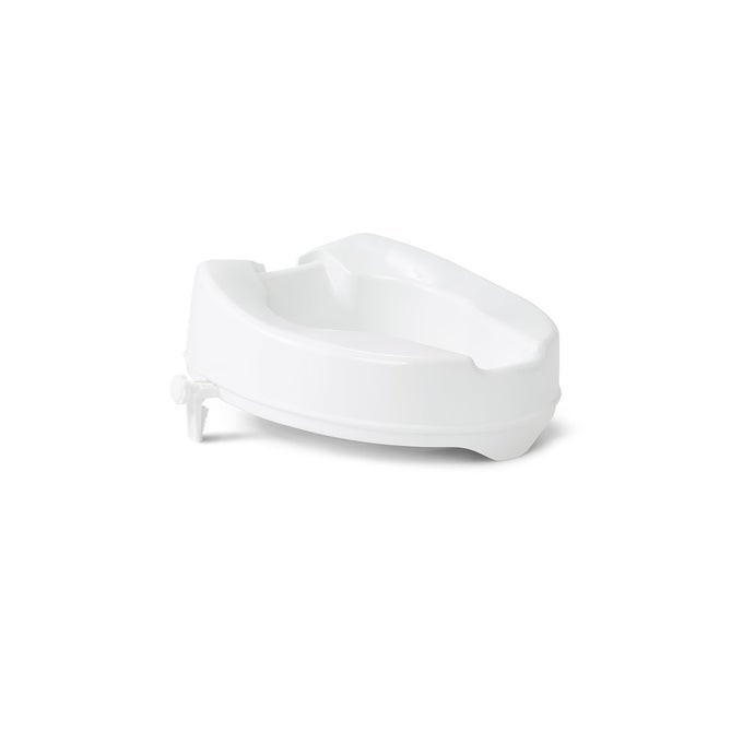 RAISED TOILET SEAT WITH SECURE SIDE LOCKS 4 ELEVATION 250 LBS CAPACITY FOR SENIORS ELDERLY INDEPENDENT ADULTS AND DISABLED ADULTS 1 CT