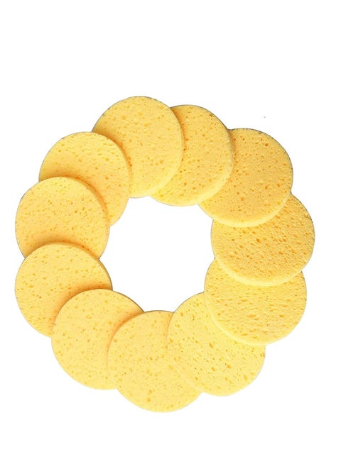 Facial Sponges, 50 Count Compressed Cellulose Face Cleansing and Exfoliating Reusable Makeup Mask Remover, Round Cleaning Sponge Pads