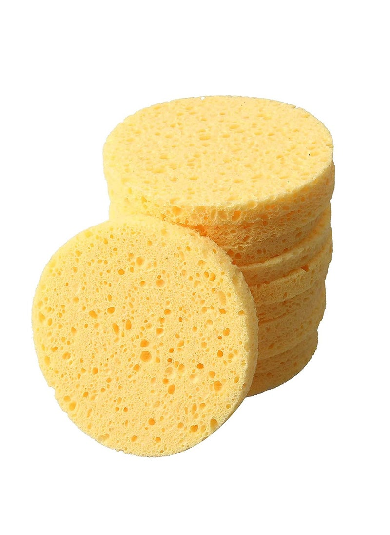 Y&D - Facial Sponges, 50 Count Compressed Cellulose Face Cleansing and Exfoliating Reusable Makeup Mask Remover, Round Cleaning Sponge Pads - Image 1