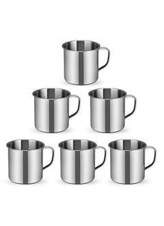 TBoxBo Stainless Steel Coffee Cup with Handle 6 Pcs Camping Cup 4oz Stainless Steel Espresso Cups 2.362.17Inch Metal Shot Glasses Tea Mug Cup Tea Party Great for Outdoor Events Picnics Party  - Image 1