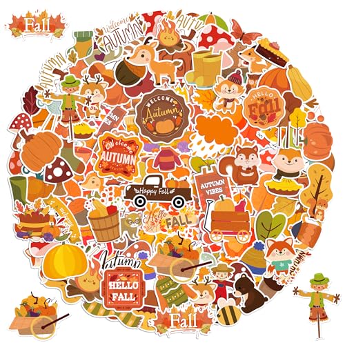 LINAYE 150 Pcs Fall Stickers NonRepeating Waterproof Adhesive Vinyl Cute Autumn Fall Thanksgiving Stickers Pack for KidsThanksgiving Party Favors Gifts for Boys Girls - Image 1
