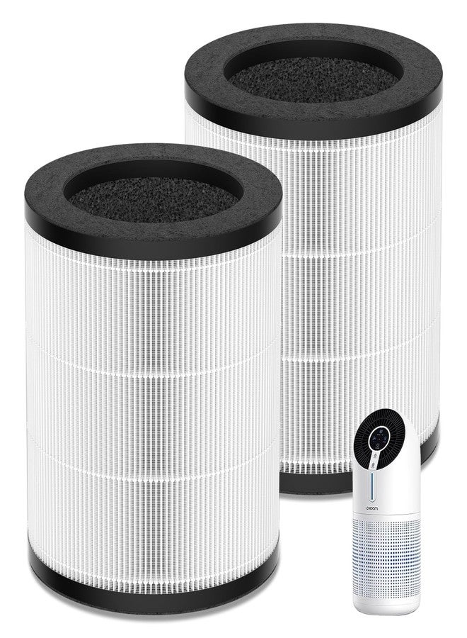 Sinnya M02 TRUE HEPA Replacement Filter Compatible with MooKA M02, 3-stage Filtration, H13 HEPA, Activated Carbon Filter, 2 Pack - Image 1