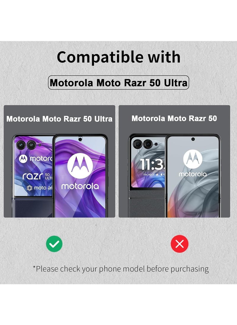 Compatible with Motorola Moto Razr 50 Ultra 2024 Screen Protector, 4 Pack Flexible Screen Protector (2 Pcs Front + 2 Inside), HD Transparent TPU Anti-Scratch Screen Protector