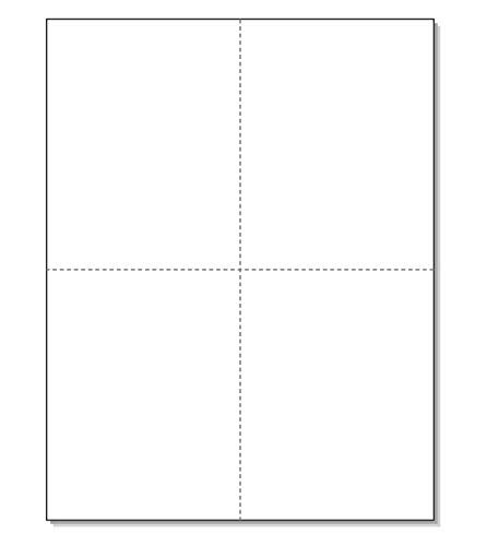 NextDayLabels 812 x 11 LaserInkjet Postcards 4 Per Page 414 x 512 Each Card White 200 Cards