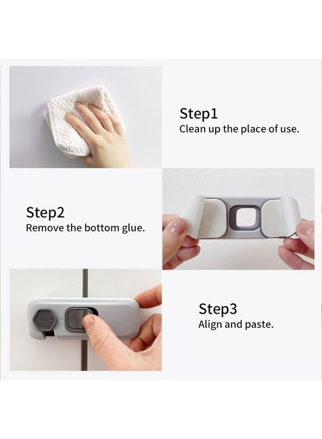 قفل أمان لباب الثلاجة والفريزر لحماية الأطفال، للحماية من القرص وهو مضاد للفتح، مناسب للثلاجات والخزائن والدواليب والأبواب سهل التركيب - Image 4