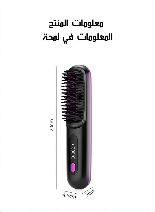 Wireless Ceramic Heating Hair Straightening Comb with LCD Screen - Image 3