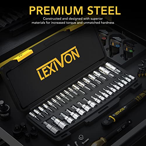 LEXIVON Master TORX Bit Socket Set Premium S2 Alloy Steel Complete 34Piece Solid Star Tamper Proof T6 T70 Enhanced Storage Case LX149 - Image 3