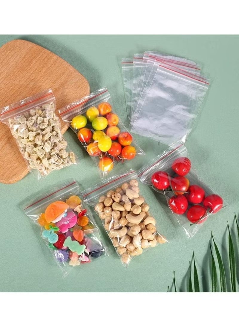 Beauenty - Small Plastic Resealable Zipper Bags, 100 Pcs Grip Seal Clear Plastic Bags, Resealable Clear Storage Pouch Bags, for Kitchen Storage, Jewellery, Craft Storage 8x12cm - Image 1