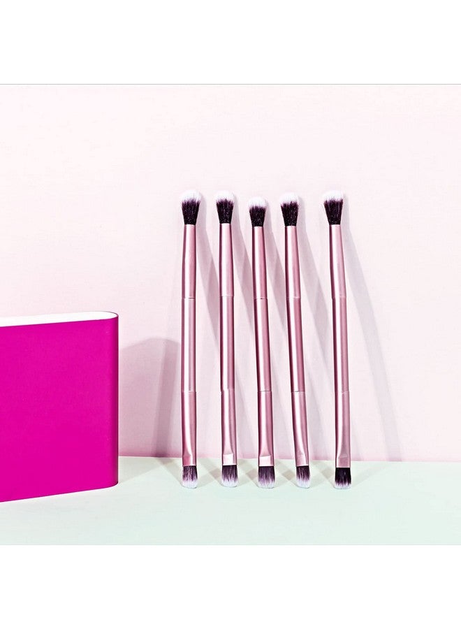 TEONEI Dual Ended Eye Makeup Brusheyeshadow Blending Brusheyeshadow Smudge Brushfoundation Makeup Applicator5Pcs - Image 2
