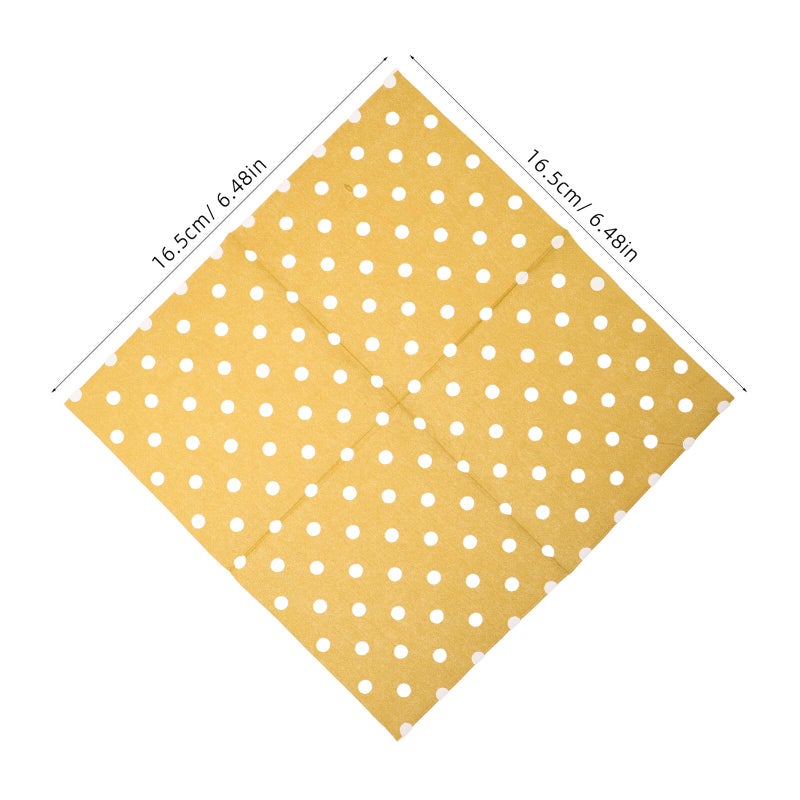 مناديل ورقية للعشاء بثلاث طبقات مع نقاط ذهبية وخطوط، عبوة من 16 قطعة لحفلات أعياد الميلاد والزفاف والمناسبات - Image 3