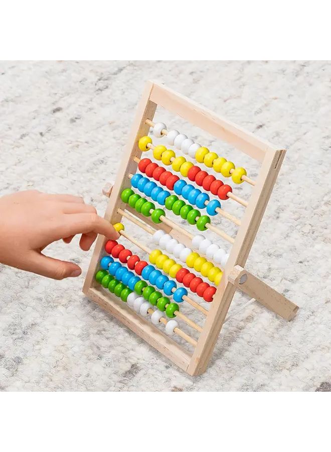 إطار تعلم الرياضيات الخشبي مع النرد والخرز الملون لعبة تعليمية للأطفال 1 قطعة - Image 5