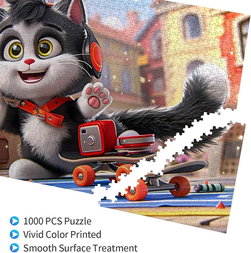 Phayah Kitten Scooter 1000 Piece Jigsaw Puzzle For Adults Home Decor 29 5 X 19 7 Inches - Image 3