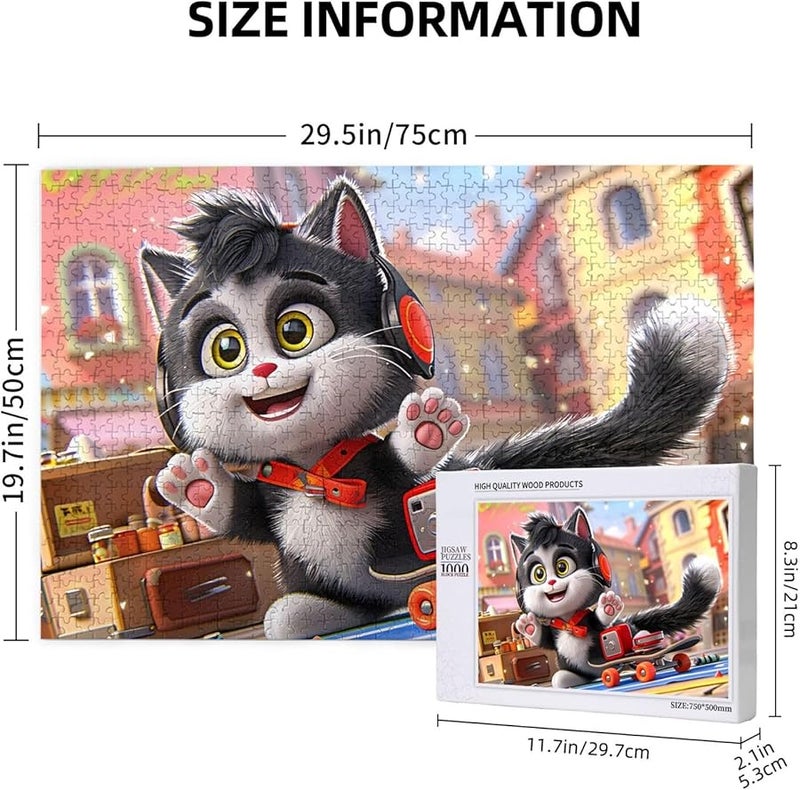 Phayah Kitten Scooter 1000 Piece Jigsaw Puzzle For Adults Home Decor 29 5 X 19 7 Inches - Image 4