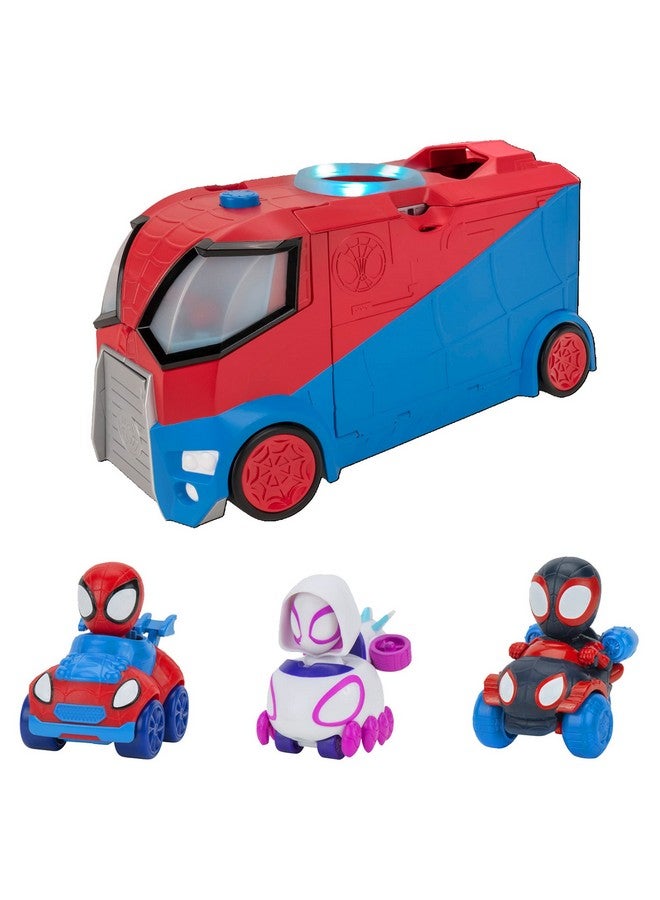 Marvel Spidey and his Amazing Friends Web Transporter Feature Vehicle, Lights & Sounds - Includes 3 Amazing Mini Vehicles, Unisex - Image 1