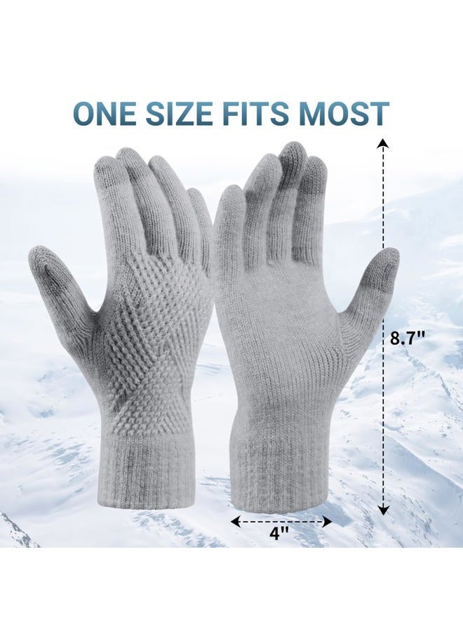 TOBEHIGHER Winter Gloves - Gloves for Women Cold Weather, Touch Screen Winter Gloves Women Warm Alpaca Fleece Knit Glove,Elastic Cuff Winter Texting Gloves for Women - Image 3