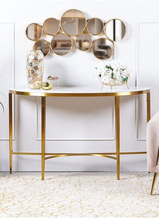 Humpback Console Table Multifunctional Living Room Table Space Saving Center Table Modern Design Furniture For Home 131x41x81 cm White/Brushed Gold - pzsku/ZD53E2FC50D6AD2139E1BZ/45/_/1678958036/436211d1-6751-401f-b590-d8ba73cca536