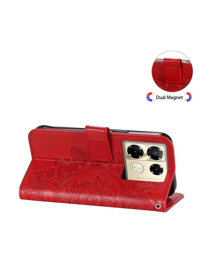 زبون جراب لهاتف Infinix Note 40 Pro 4G / 5G / Note 40 Pro+ جراب هاتف جلدي منقوش عليه زهور بسبع بتلات - Image 5